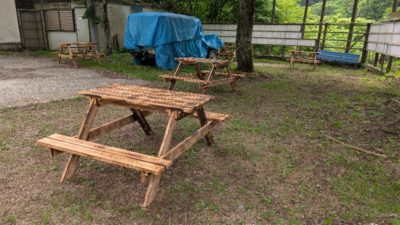 金剛山で料理できる場所（100回登拝ボート前）