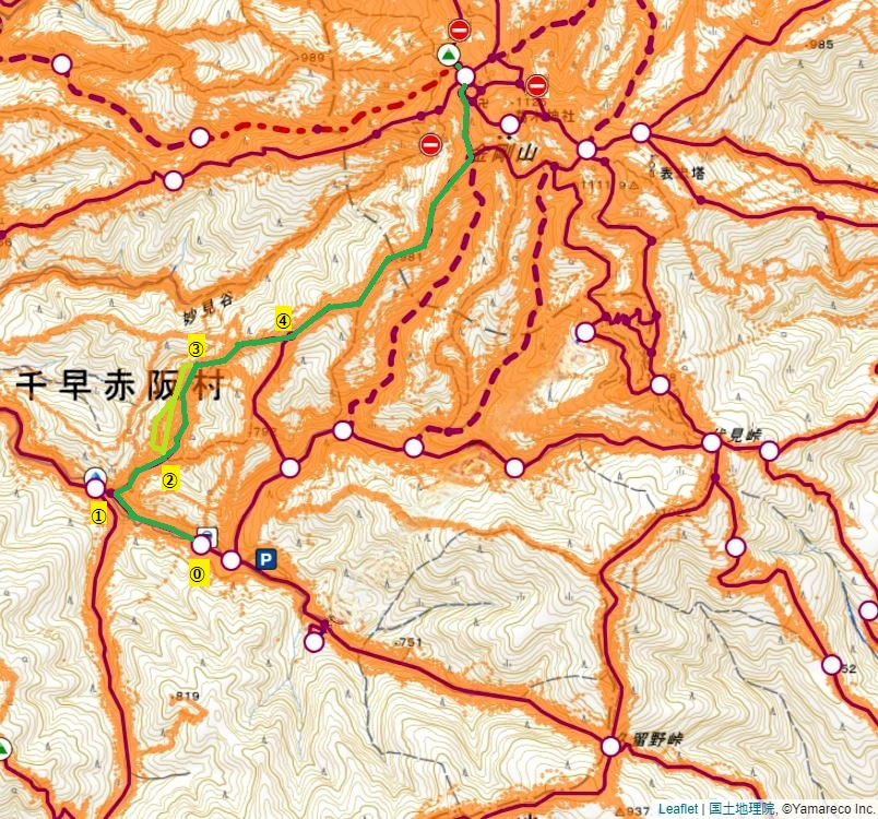 金剛山登山ルート(ババ谷ルート)