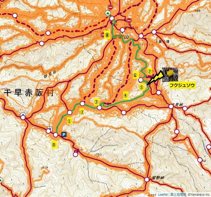 金剛山登山ルート(香南荘尾根ルート)