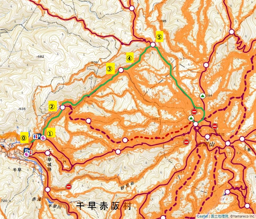 金剛山登山ルート（黒栂谷ルート）