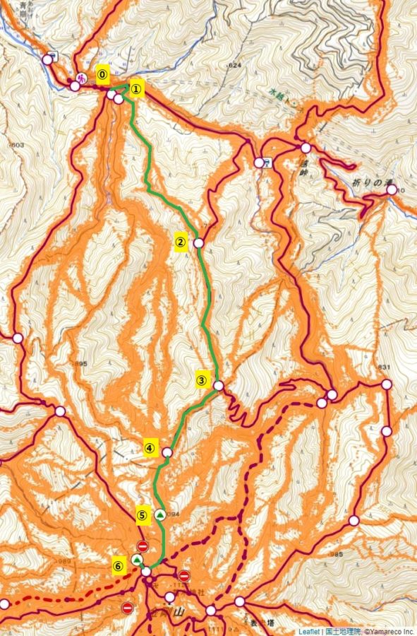 金剛山登山ルート（太尾西尾根ルート）